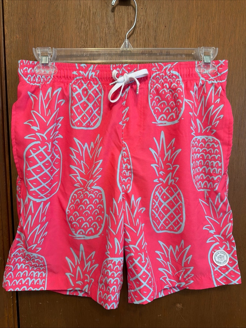 Brooklyn Cloth Pink Pineapple Print Swim Trunks